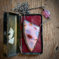 Fossilized Coral Necklace with Pink Tourmaline